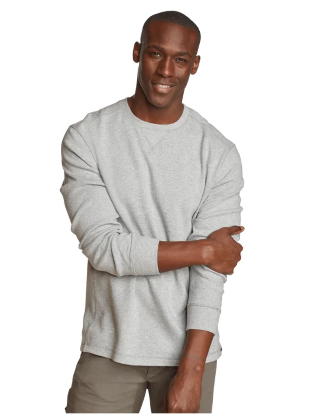 Eddie Bauer Classic Cotton Crewneck Sweater size XL Gray Academia Preppy Outdoor